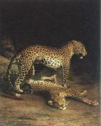 two leopards playing, Jacques-Laurent Agasse